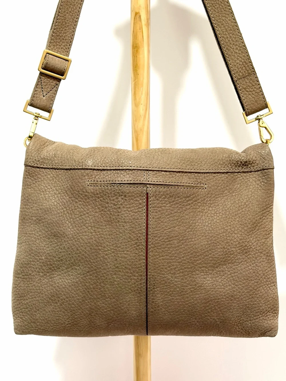 Hammitt VIP LG Crossbody Bag In Grey Natural Nubuck/Brushed Gold